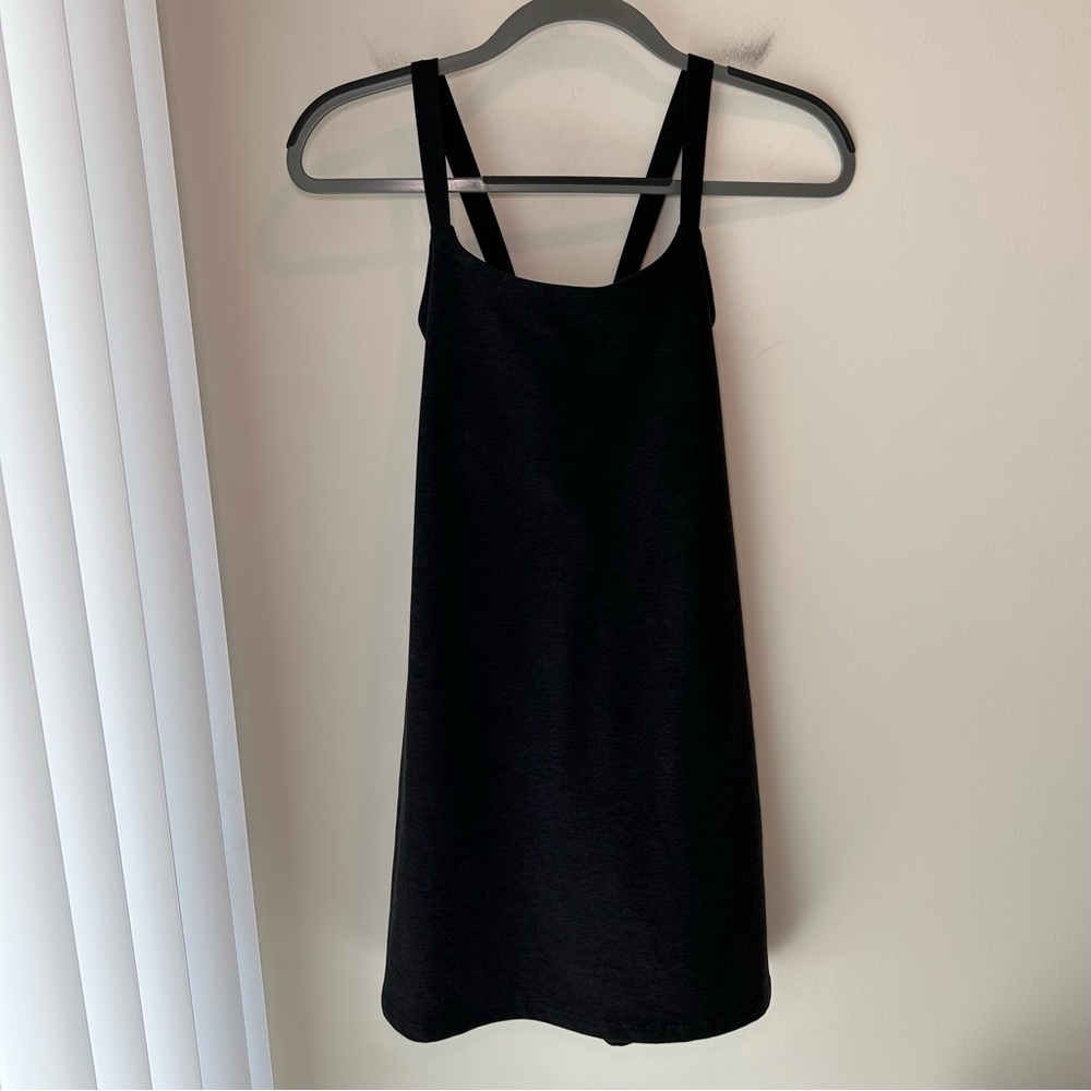 Beyond Yoga Spacedye Move It Dress Charcoal Grey/Black Size Small
